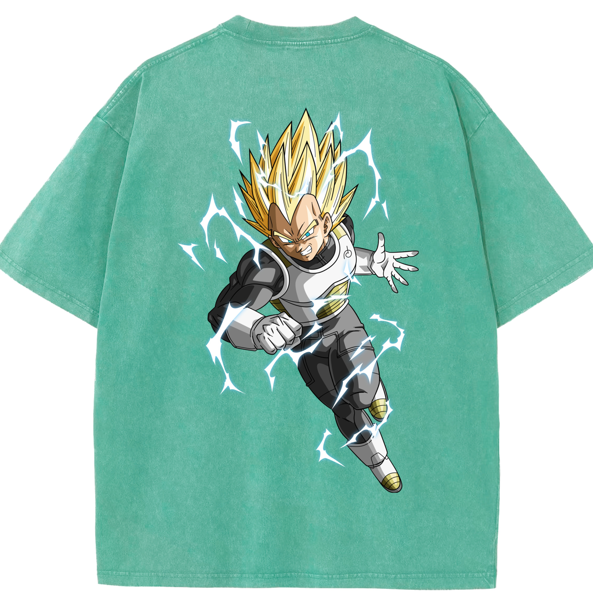 （画像用） ドラゴンボール ベジータ四世（Bejīta Yonsei）DRAGON BALL Vegeta IV 綿100% ヴィンテージ風 半袖Tシャツ（背面プリント）